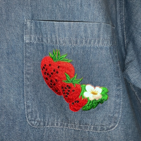 PTNY women Top size s floral Blue Denim - Picture 4 of 8